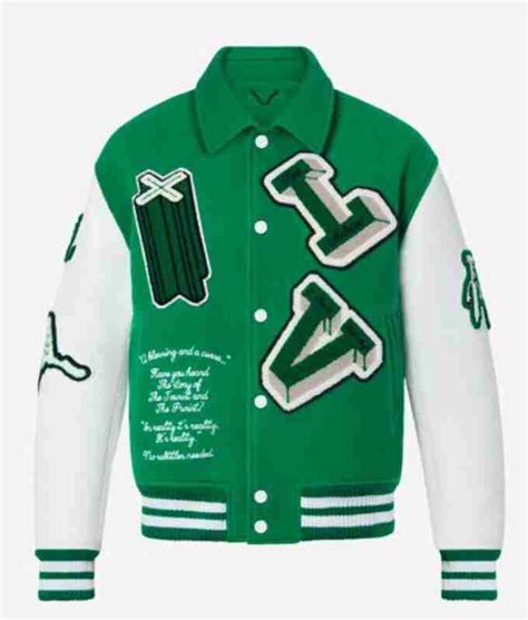 lv jacket mens green|louis vuitton varsity jacket black.